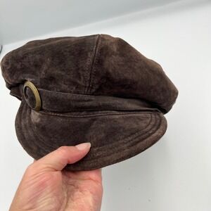 Brown Suede Newsboy Cap
